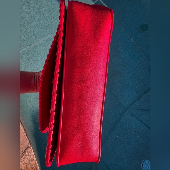 Valentino By Mario Valentino Red Crossbody Bag With Braided Trim - Picture 10 of 15